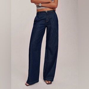 Box legged wide pants by Reformation Classic Blue Women's Jeans